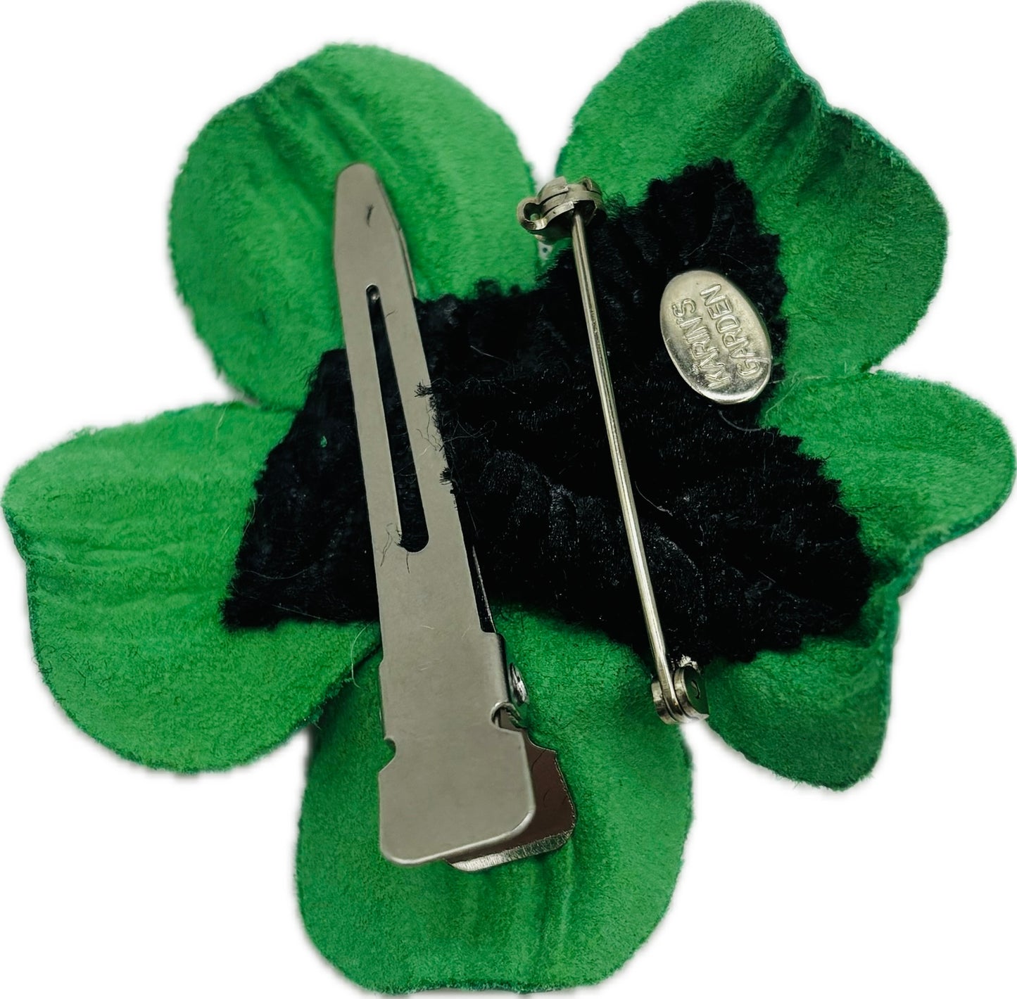 Baby Big Sky Rodeo Glam Green Leather Crystal Star Pin & Clip, 2 1/4"