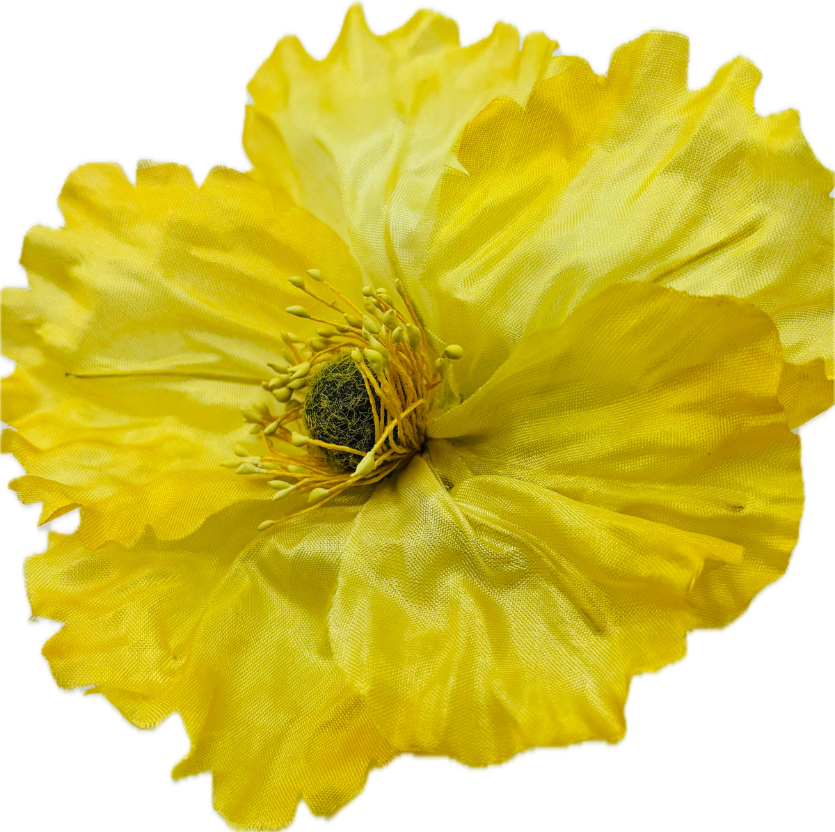 Yellow Garden Poppy Pin & Clip, 4"