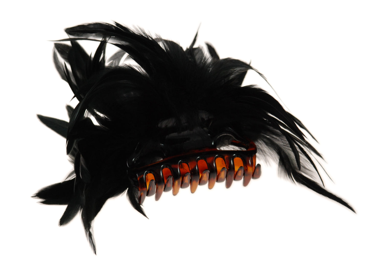 Black Feather Claw Clip, 4"