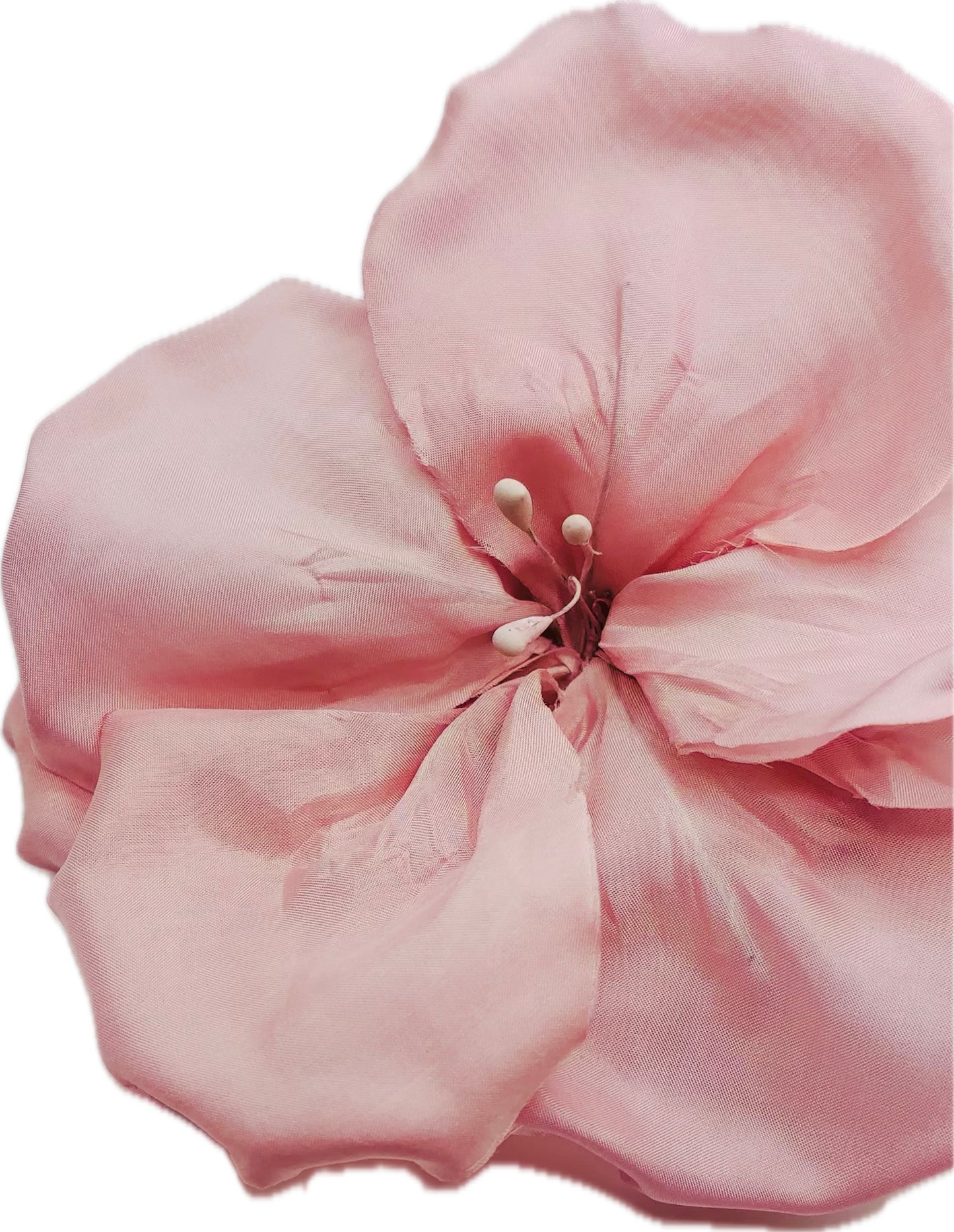 Estelle Pink Silk Blend Romantic Poppy Brooch & Clip, 4"