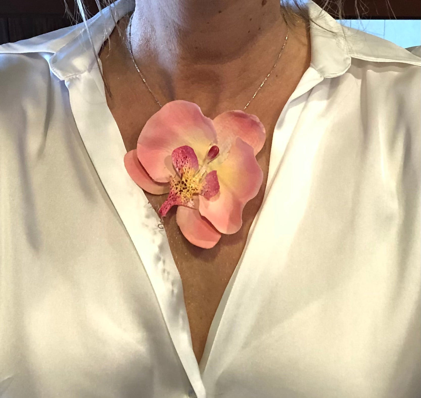 "Stella" Phalaenopsis Lime Green Orchid Clip Easy Pinch Clip Karin's Garden Style Handmade in the USA As Seen In: Cosmopolitan Magazine