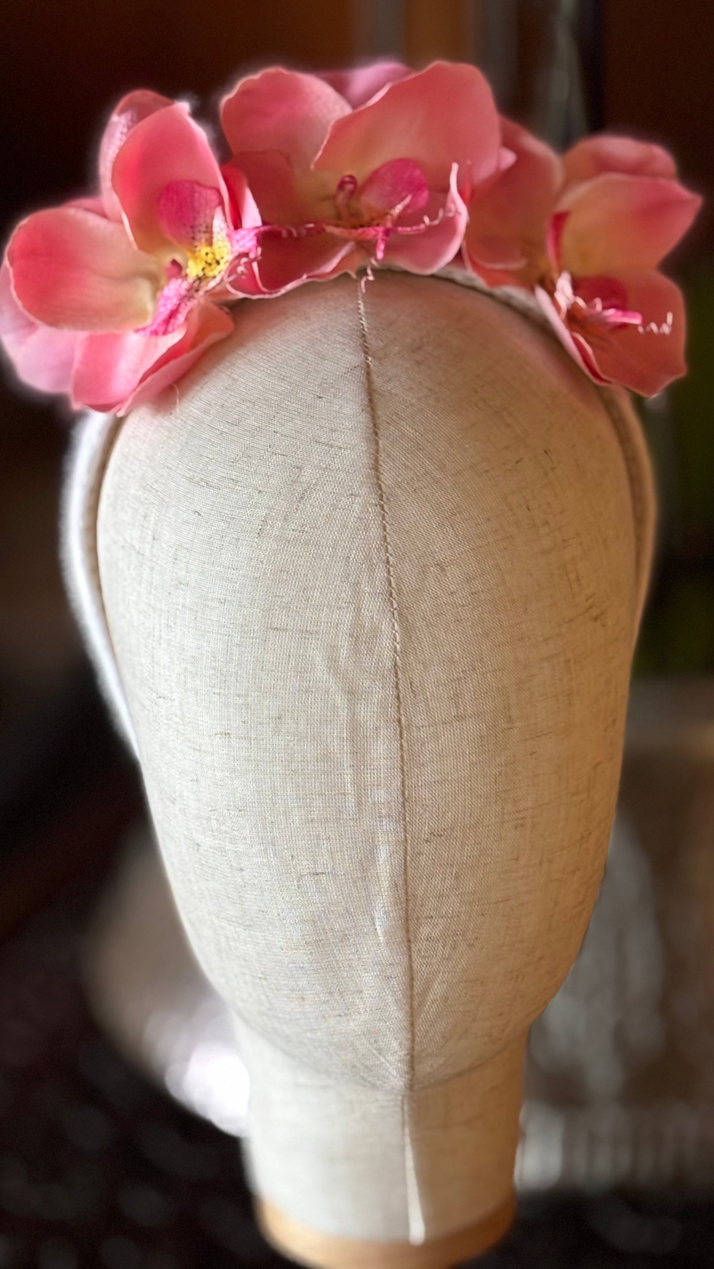 Stella Pink Orchids Headband, 1" Comfort Fit – Handmade