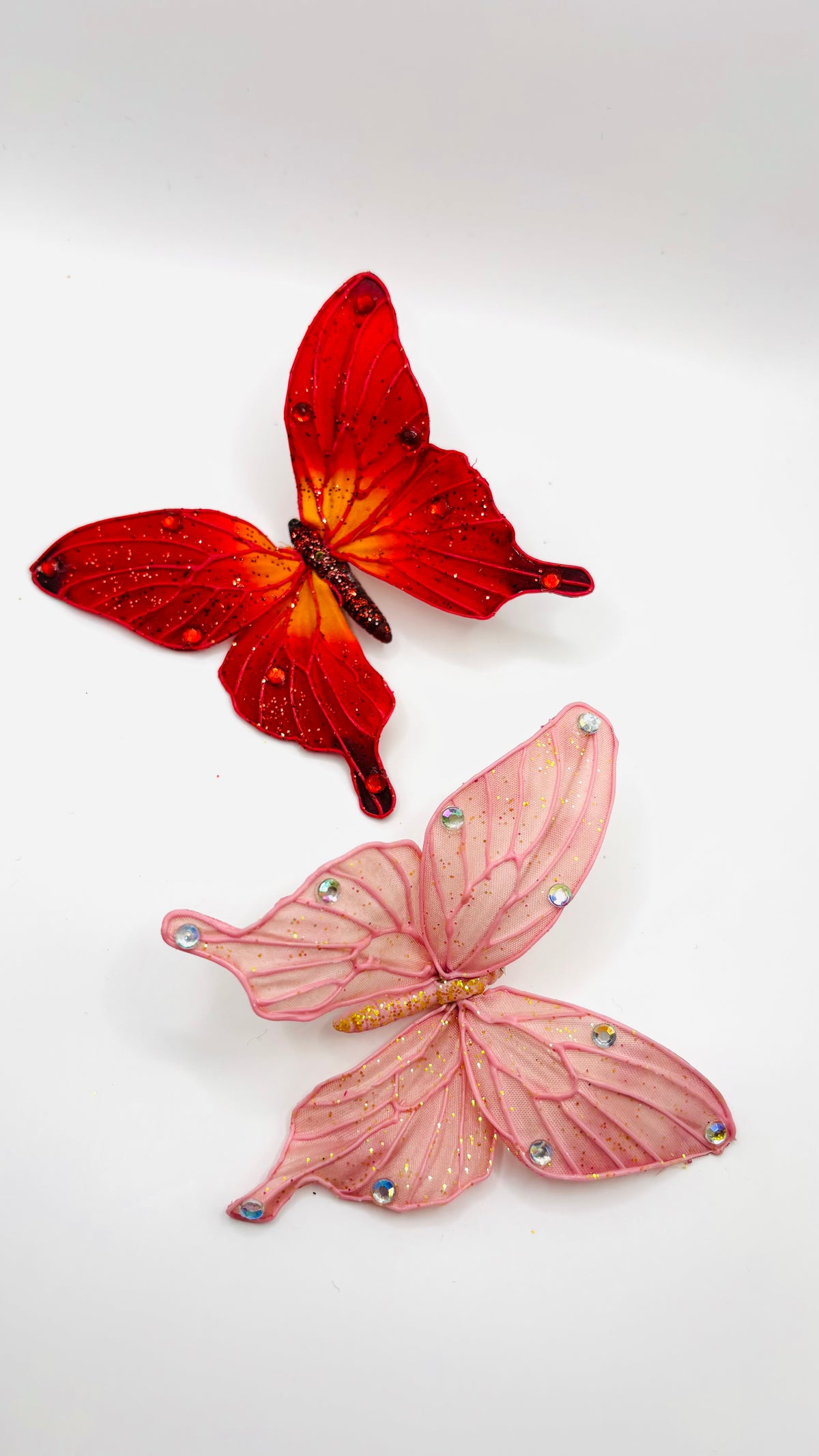Vaness Red Butterfly Clip, 3"