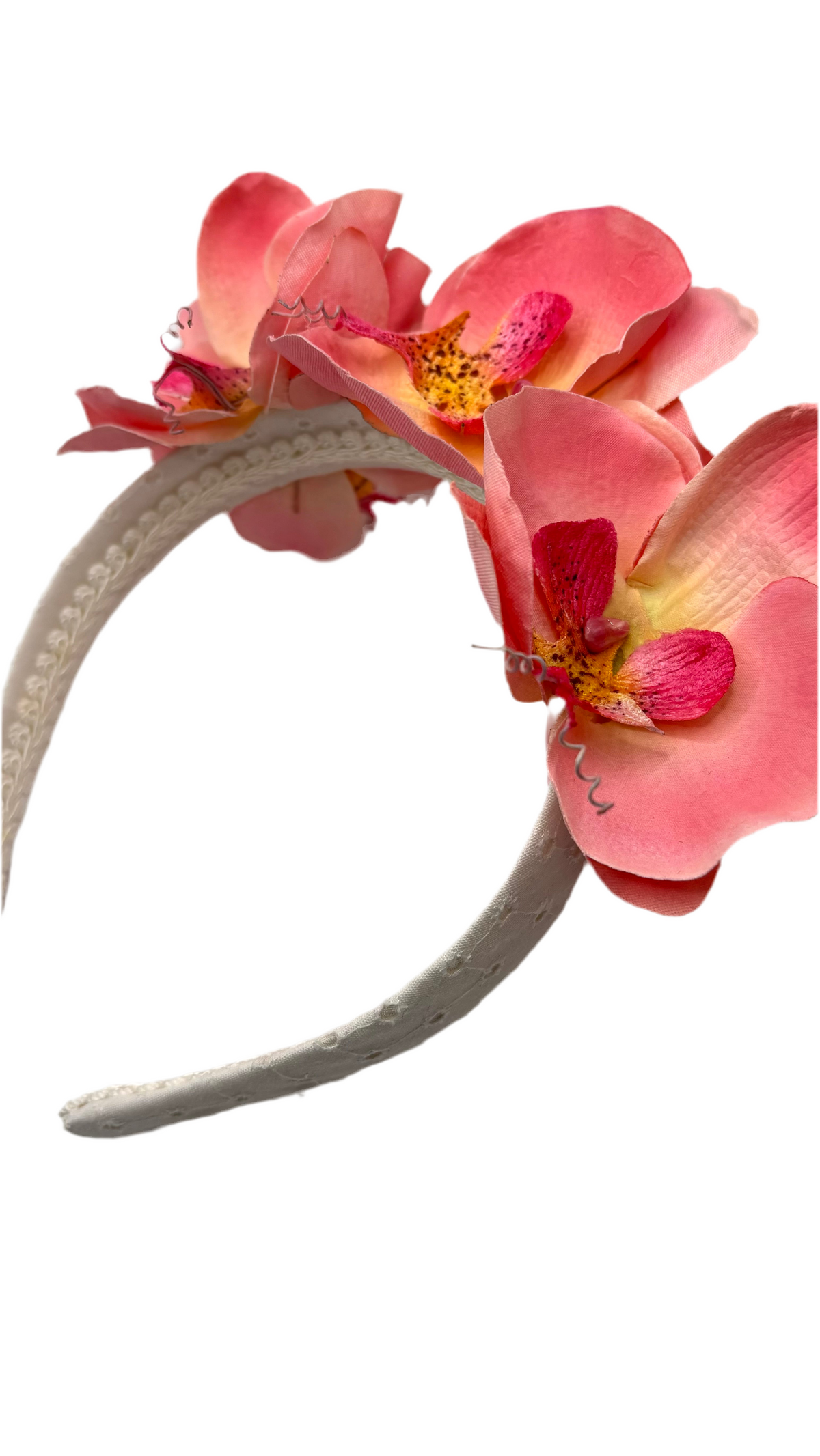 Stella Pink Orchids Headband, 1" Comfort Fit – Handmade