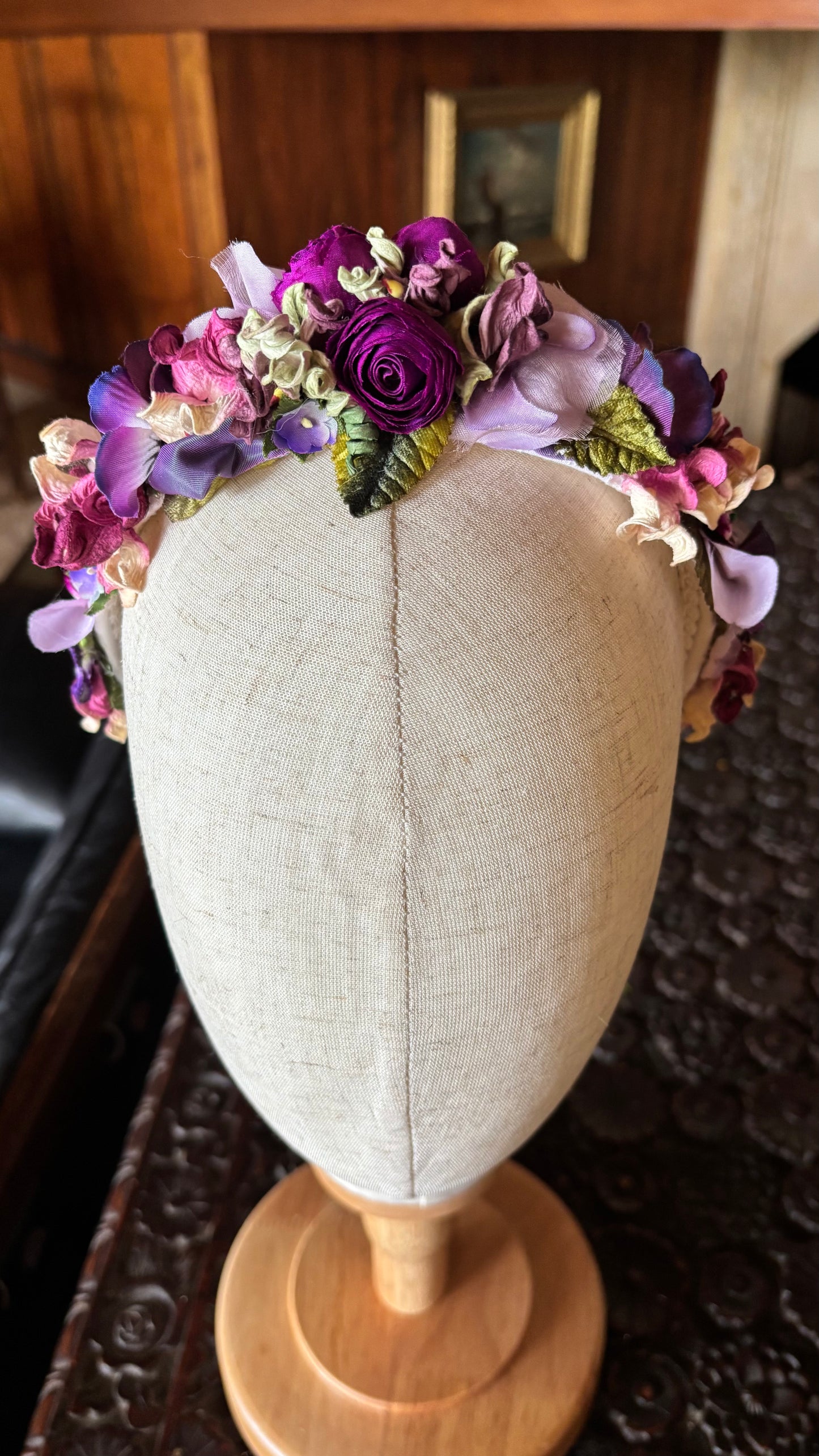 Violettes de Toulouse One-of-a-Kind Purple Violet Headband, 1"
