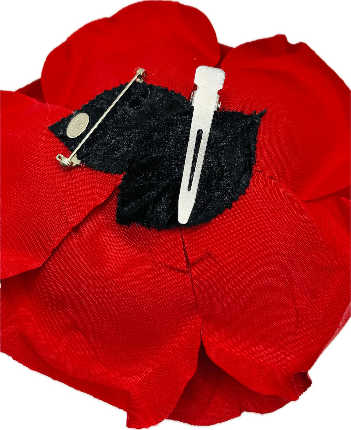 Seraphina Red Silk Satin Rose Pin & Clip, 5"