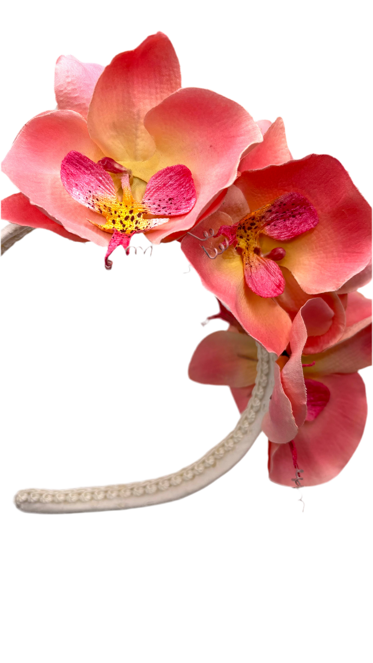 Stella Pink Orchids Headband, 1" Comfort Fit – Handmade
