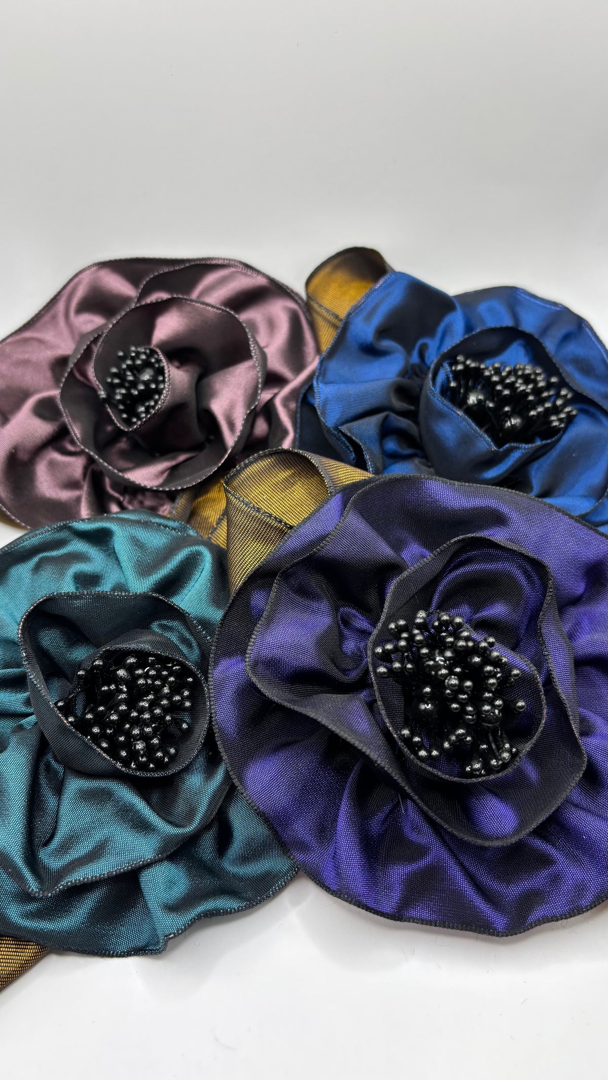 Francesca Petite Plum French Taffeta Flower Pin & Clip, 4"