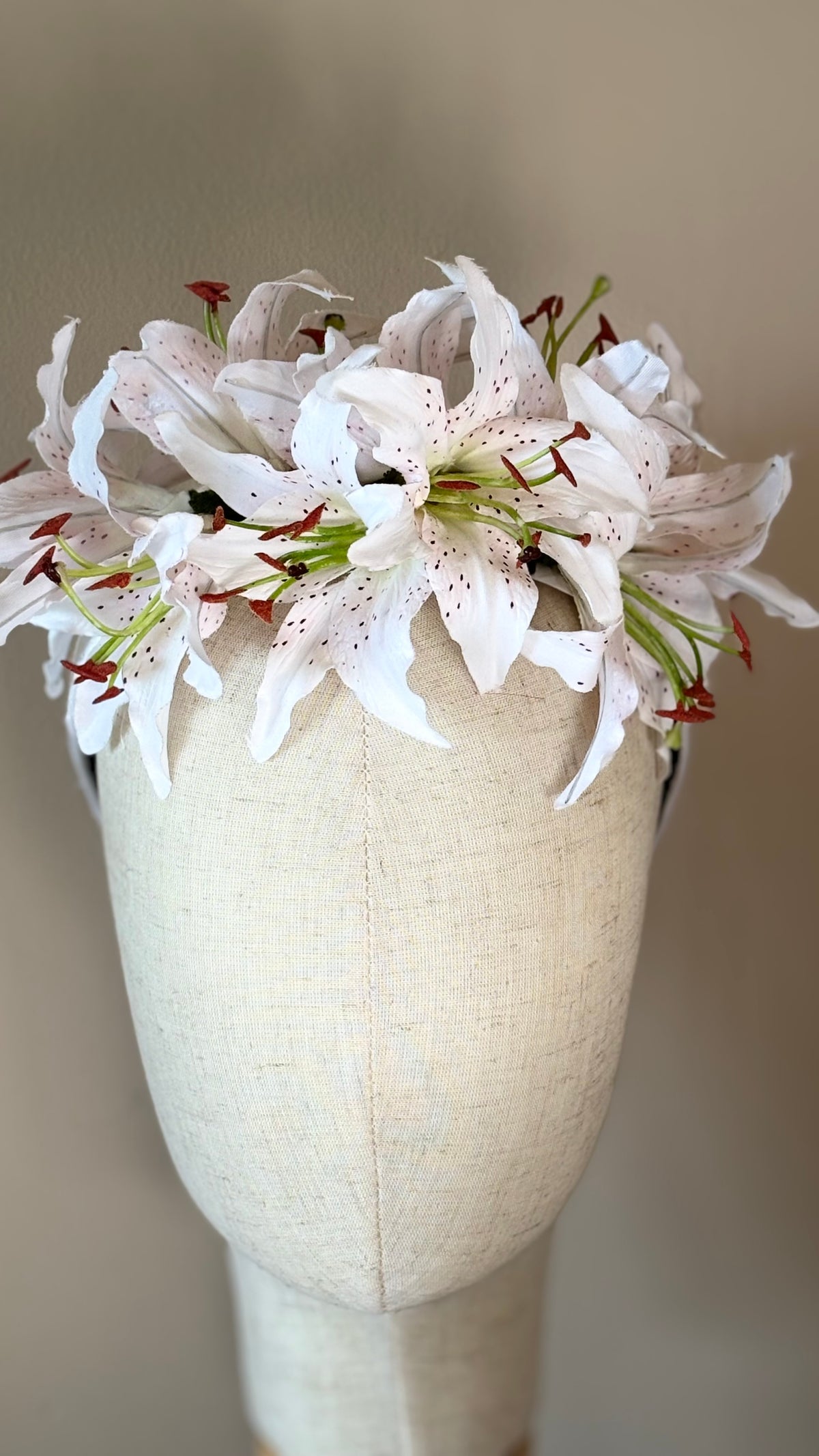 Martha Tiger Lily Floral Crown Headband, 1" – Handmade