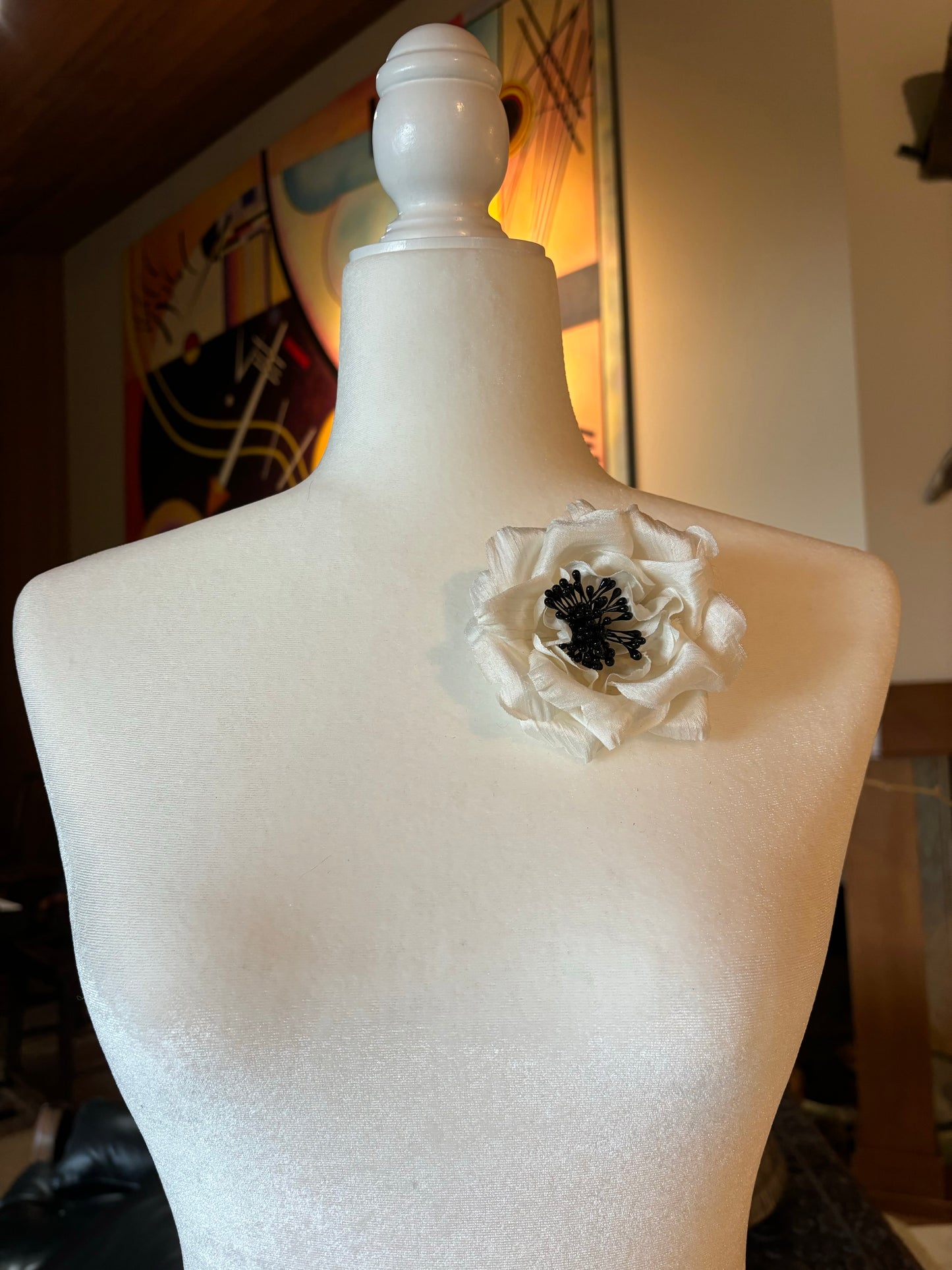 Karin's Garden Charlotte 3" Silk Rose Pin. Pin or Clip into Hair or Lapel. Made in the USA. A top seller, a favorite size.