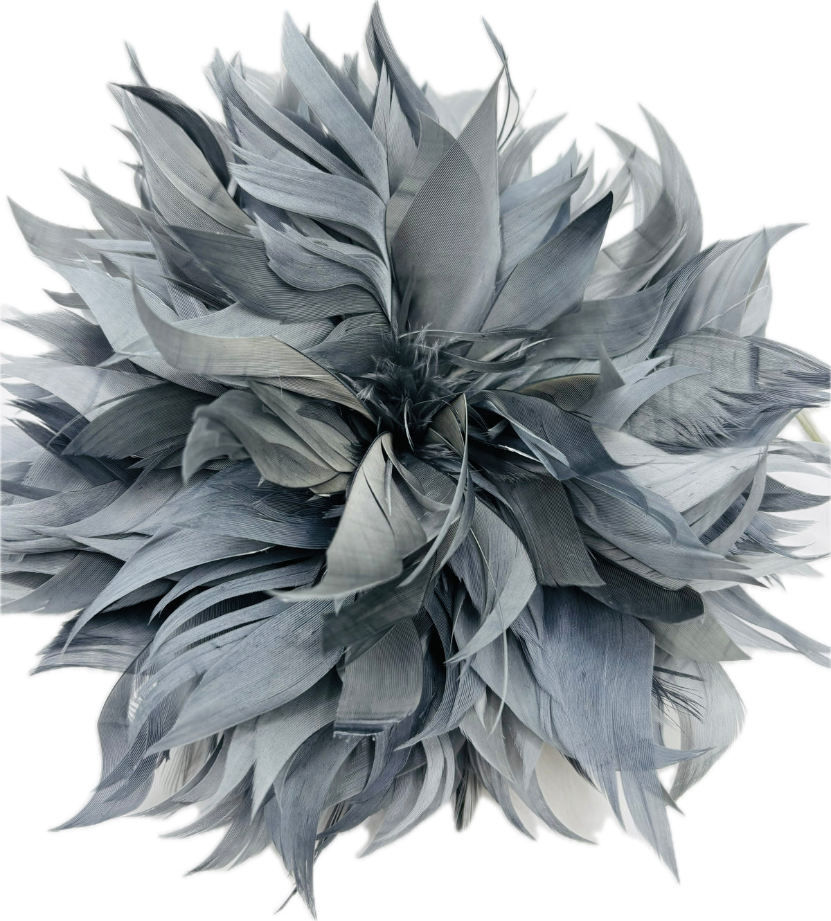 Josephine Gray Feather Brooch & Clip, 5"