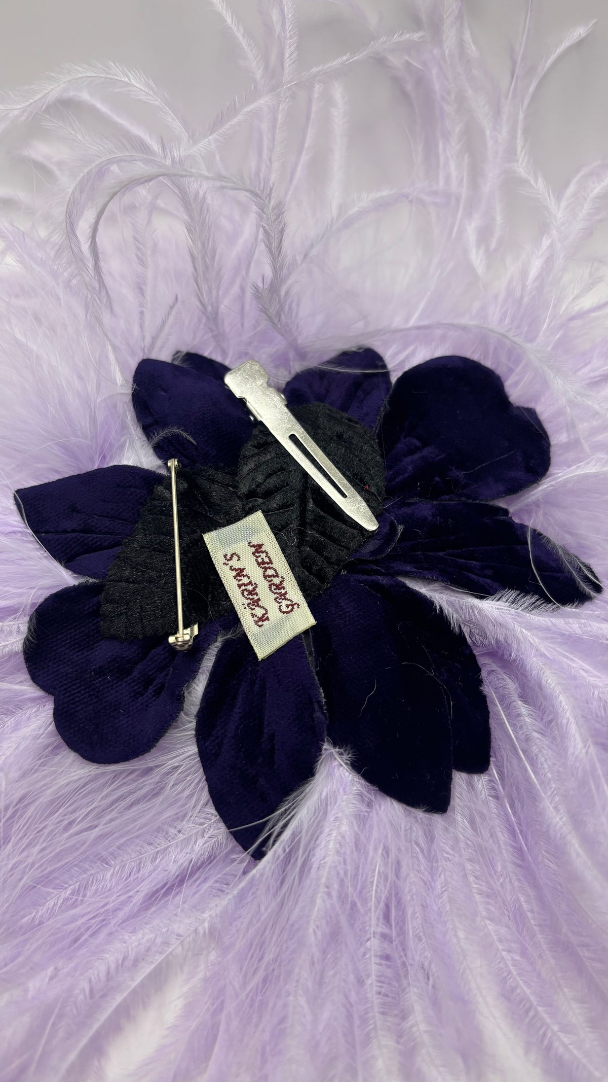 Dietrich Grand Lavender Ostrich Pin & Clip