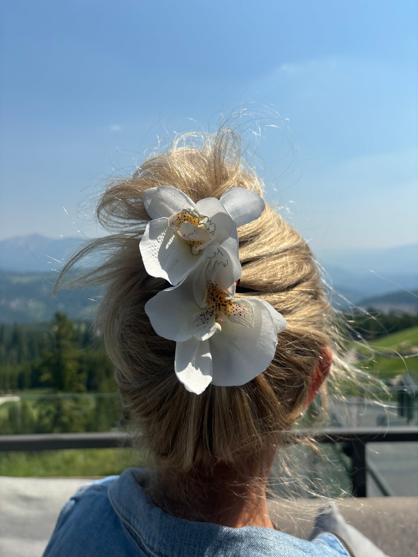 Karin's Garden "Stella" Pink Orchid French Jaw Clip 4" Hair Accessory Tropical Orchids Handmade in the USA