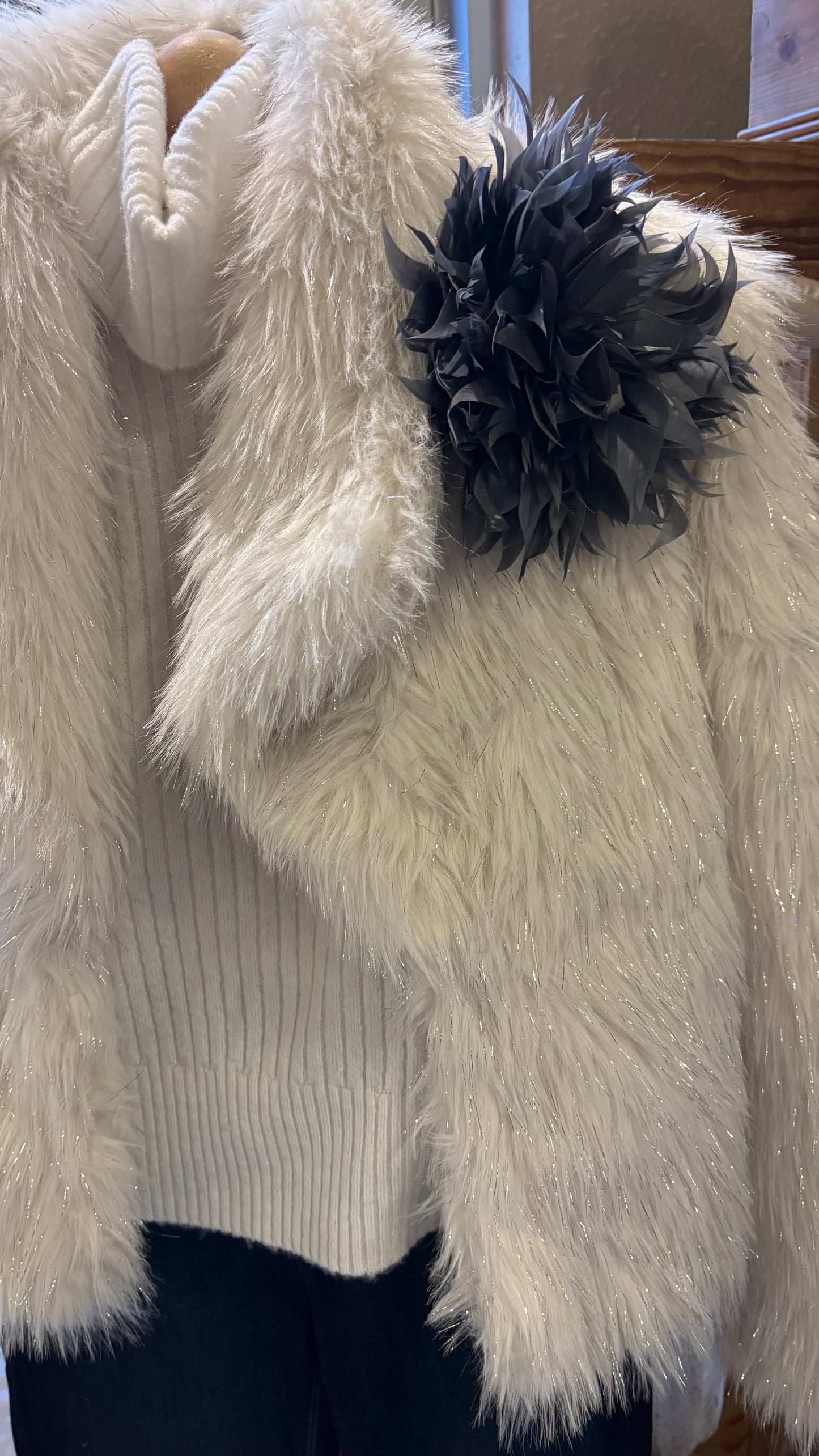 "Josephine" Feather Brooch & Clip in Gray. Wear on your lapel, dress, in your hair, on purse, hat and more.