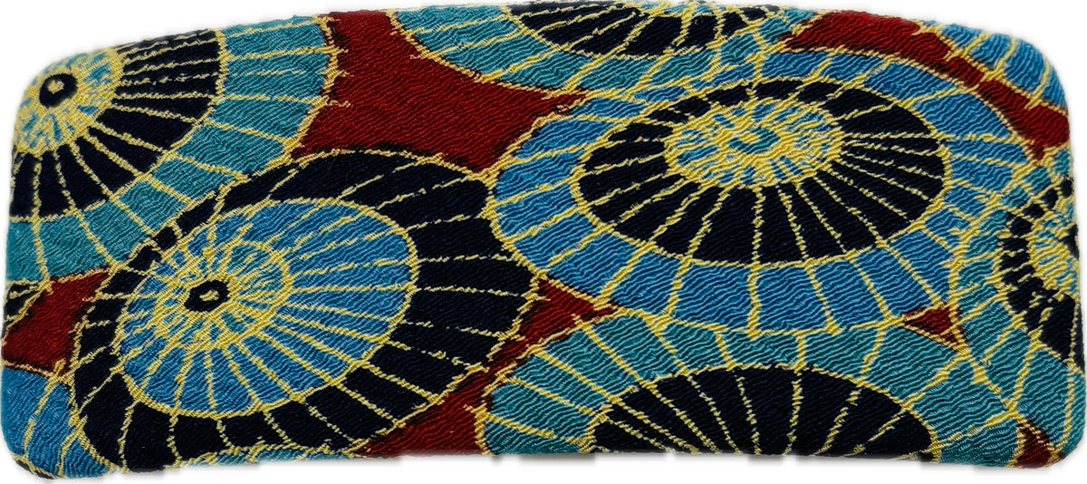 Kimono Teal & Red Japanese Fabric French Barrette, 4" – Handmade