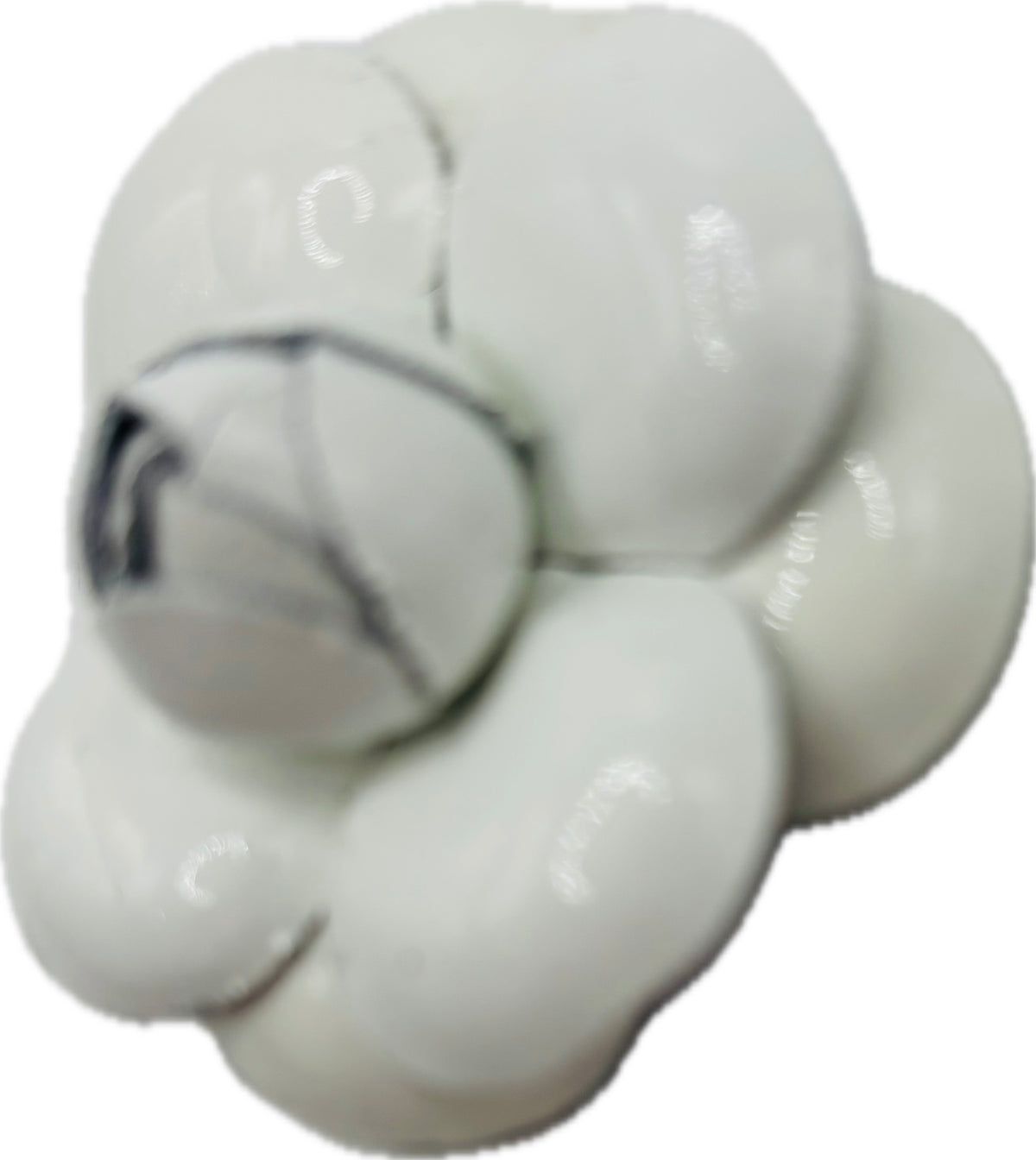 Susie White Patent Leather Camellia Clip, 2"