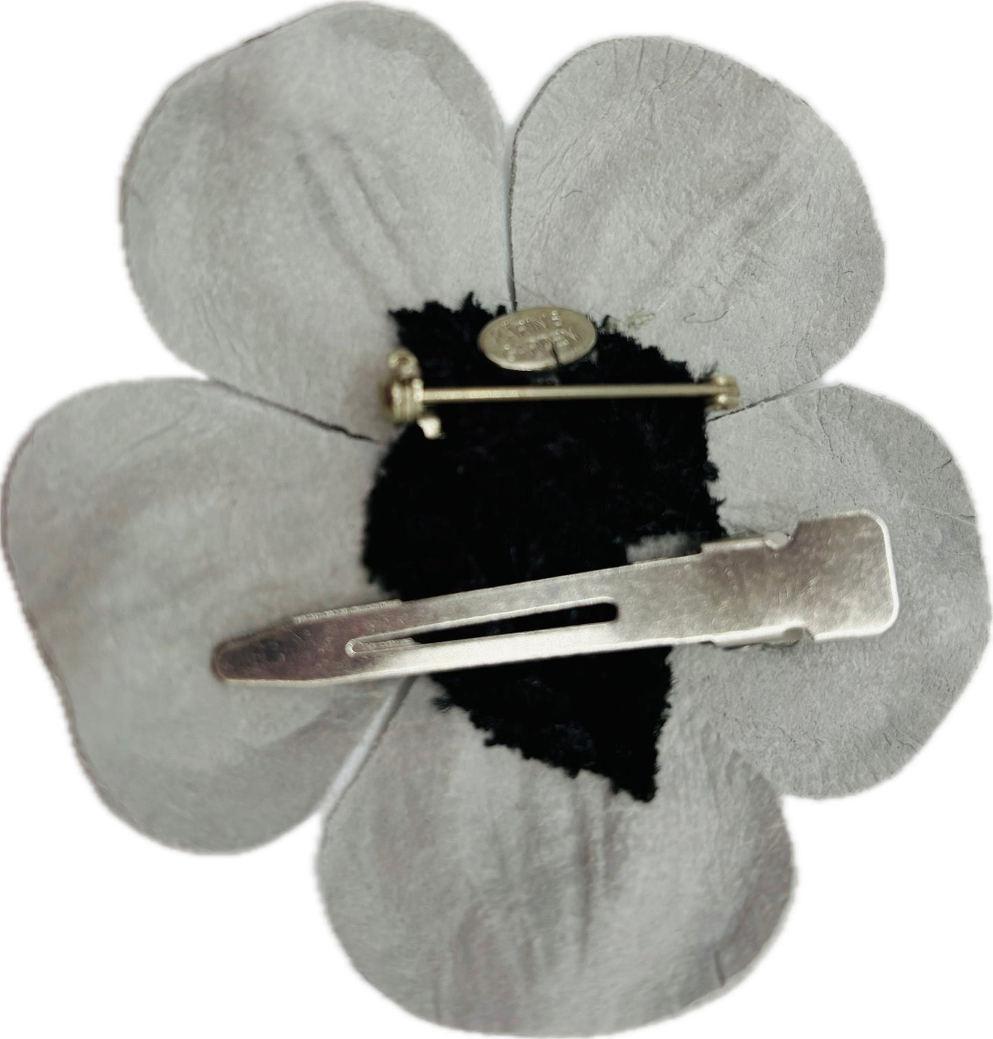 Karin's Garden Nicole 2.5" Leather With Crystals Pin and Clip. Made in the USA with Love
