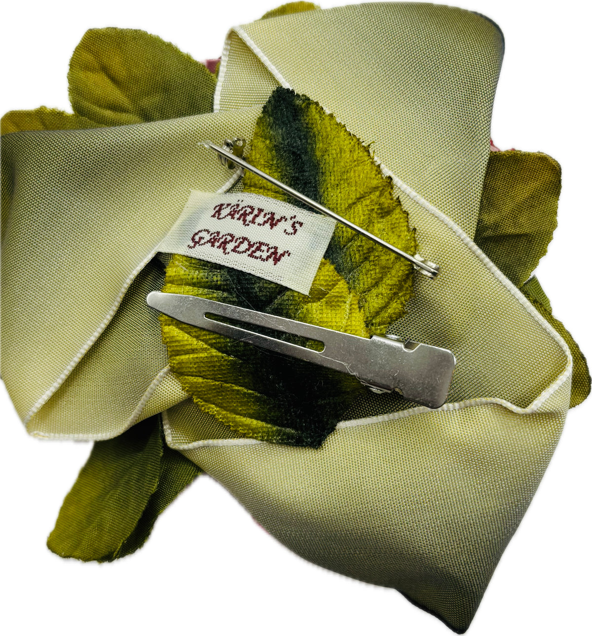 Mary Ellen Apricot Vintage Rosebuds Brooch & Clip, 4"