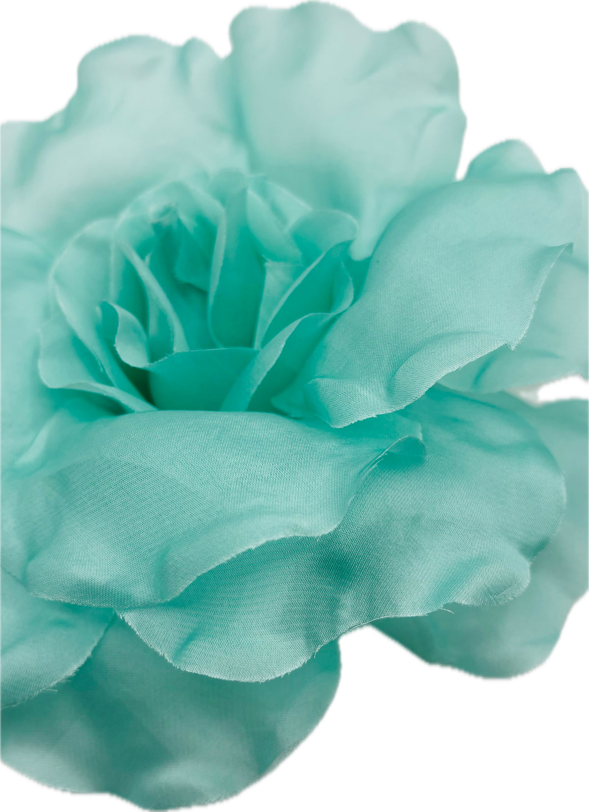 Jolie Aqua Silk Cabbage Rose Pin & Clip, 8"