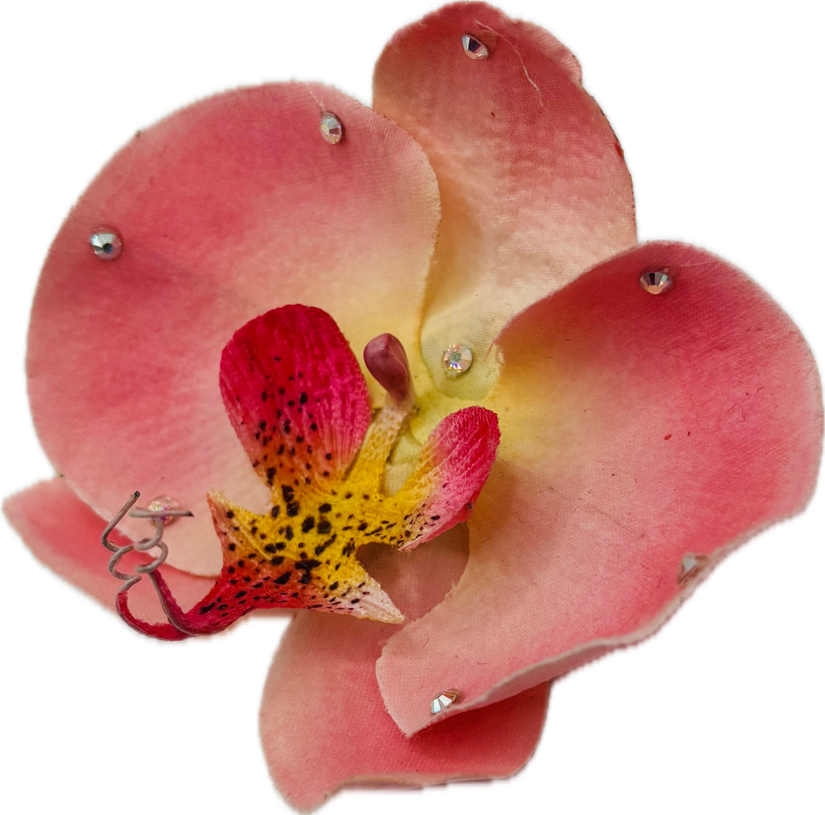 Whitney Pink Orchid Pin & Clip with Swarovski Crystals, 3.5"