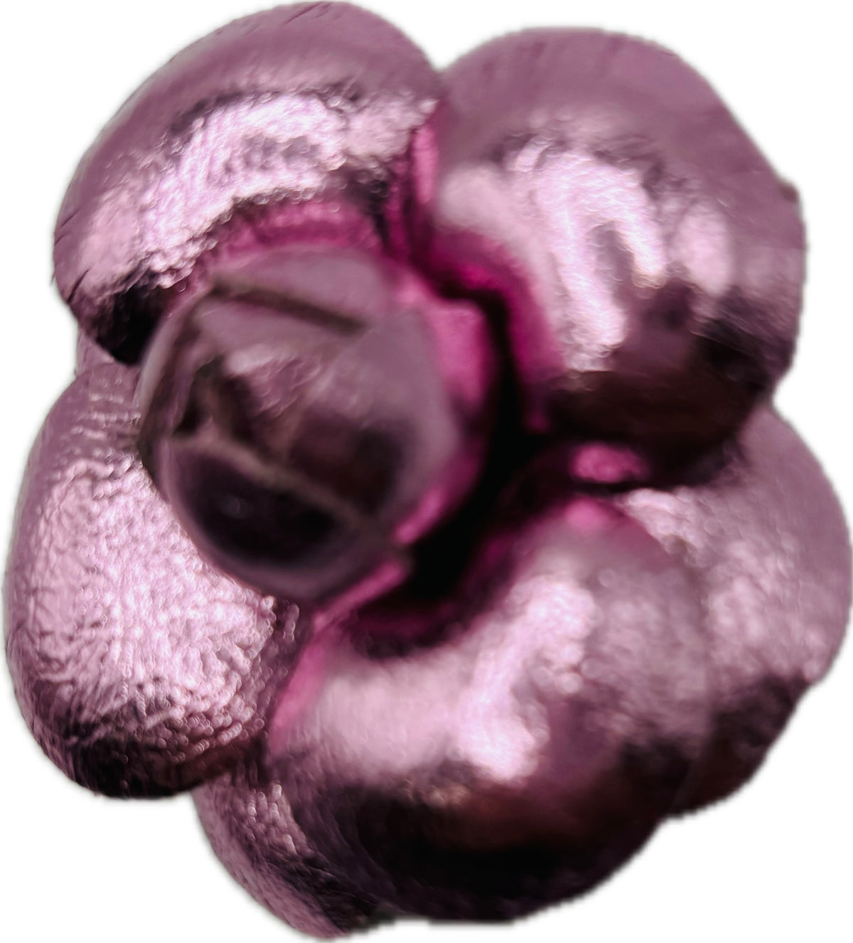 Susie Pink Metallic Leather Camellia Clip, 2"