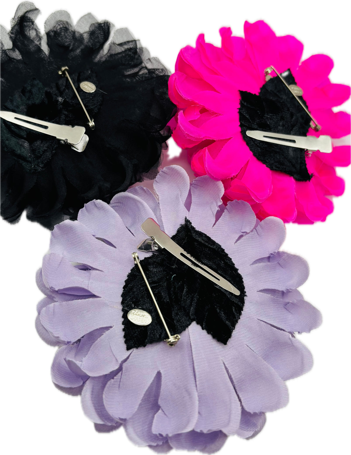 Astrid Hot Pink Silk Charmeuse Mum Brooch & Clip, 4"