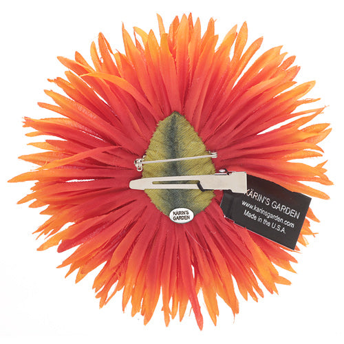 Karin's Garden “Cynthia" 4" Life Like Spider Gerbera Daisy Pin & Clip