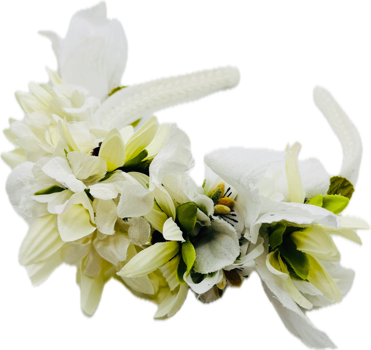 Daisies Don't Tell One-of-a-Kind White Floral Headband, 1"
