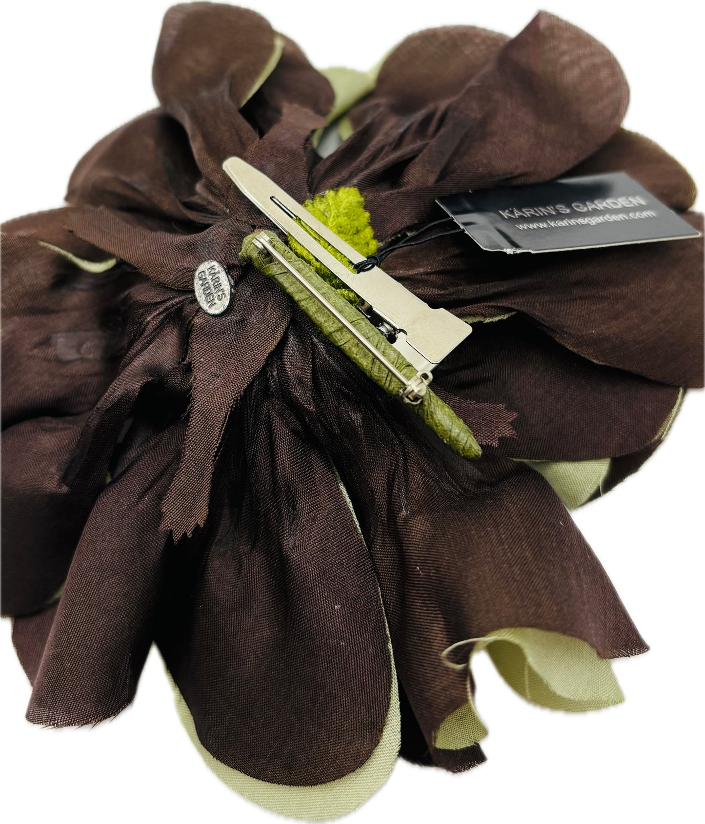 Dani Sage Green Silk Poppy Pin & Clip, 4.5" – Sex and the City