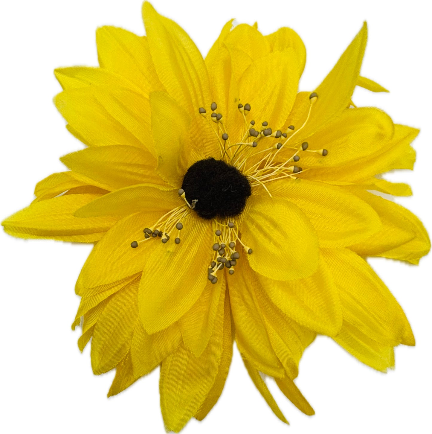 Vintage Yellow Sunflower Pin & Clip, 5"