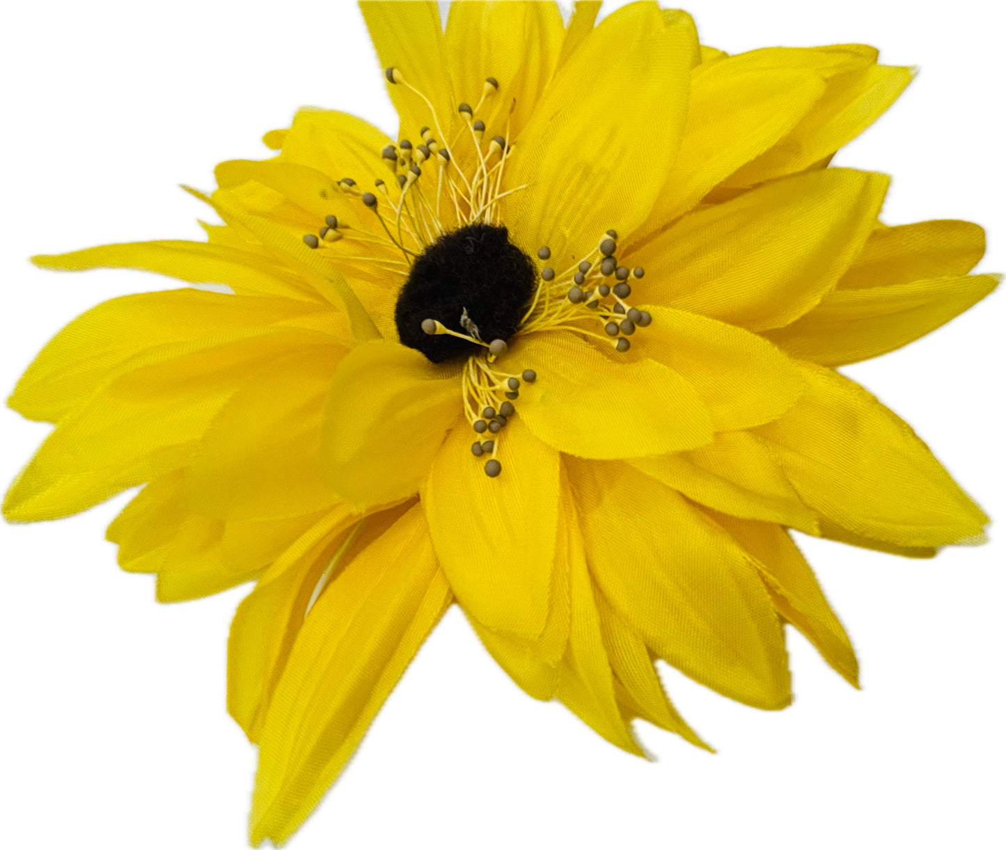 Vintage Yellow Sunflower Pin & Clip, 5"