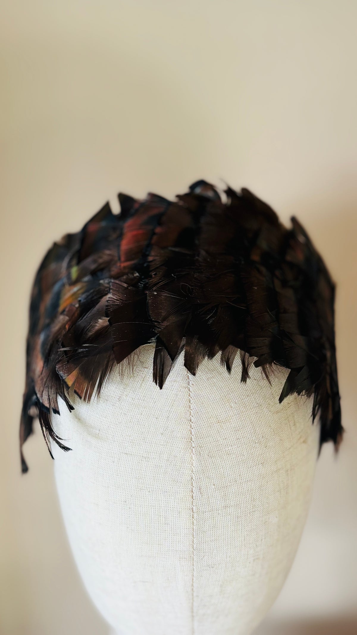 Garbo Bronze Feather Couture Headband