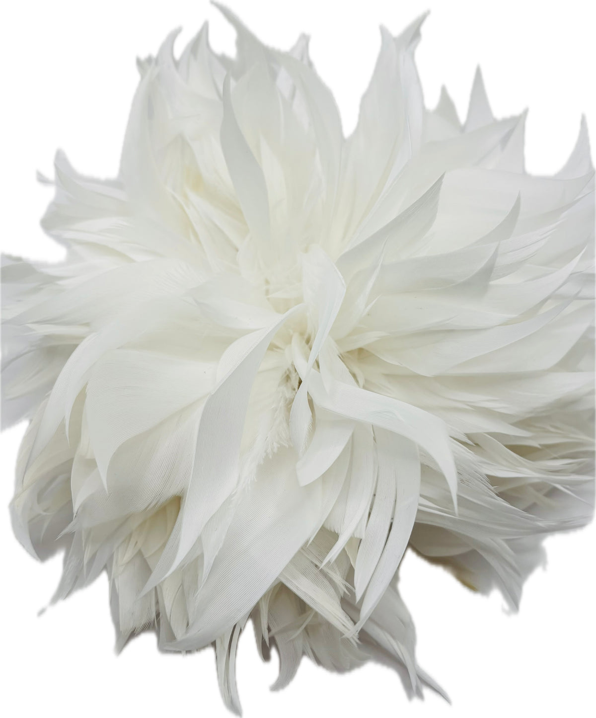 Josephine White Feather Brooch & Clip, 5"