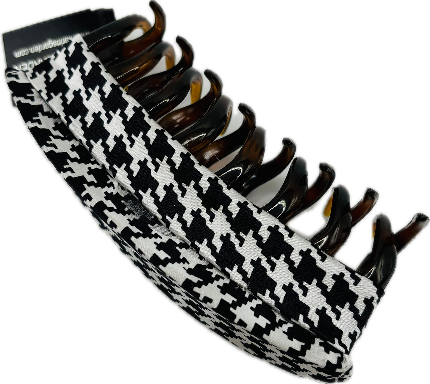 Karin's Garden Updo 4 1/2" Silk Classic Houndstooth French Claw Clip. Handmade in the USA