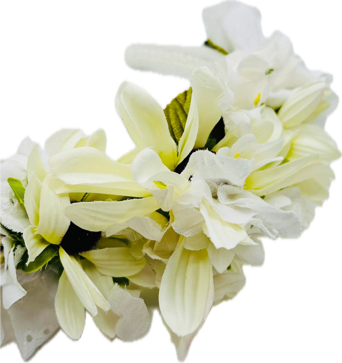 Daisies Don't Tell One-of-a-Kind White Floral Headband, 1"
