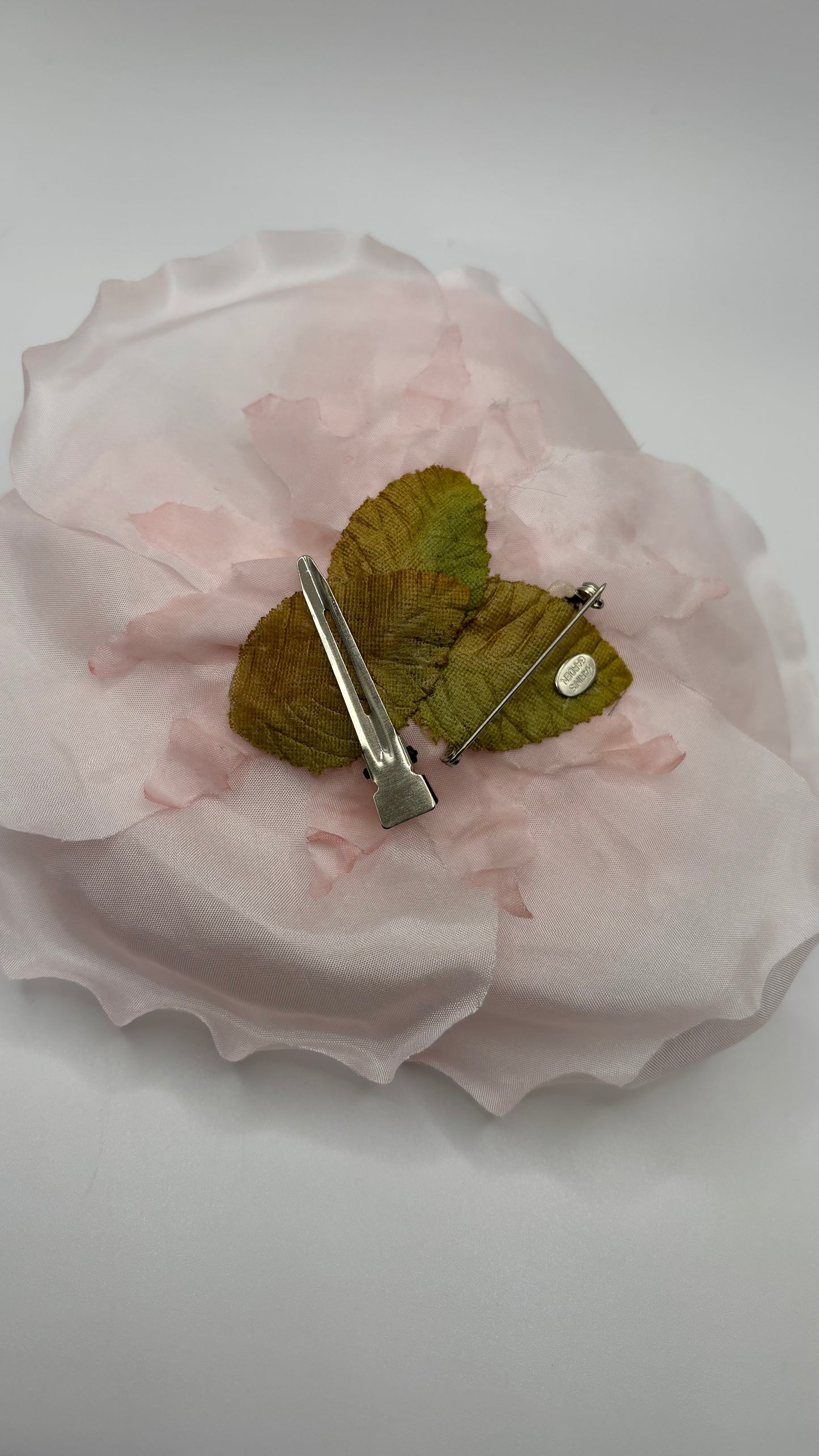 Karin's Garden 6" "Blake" Silk Blend Delicate Cabbage Rose Brooch Pin & Clip.