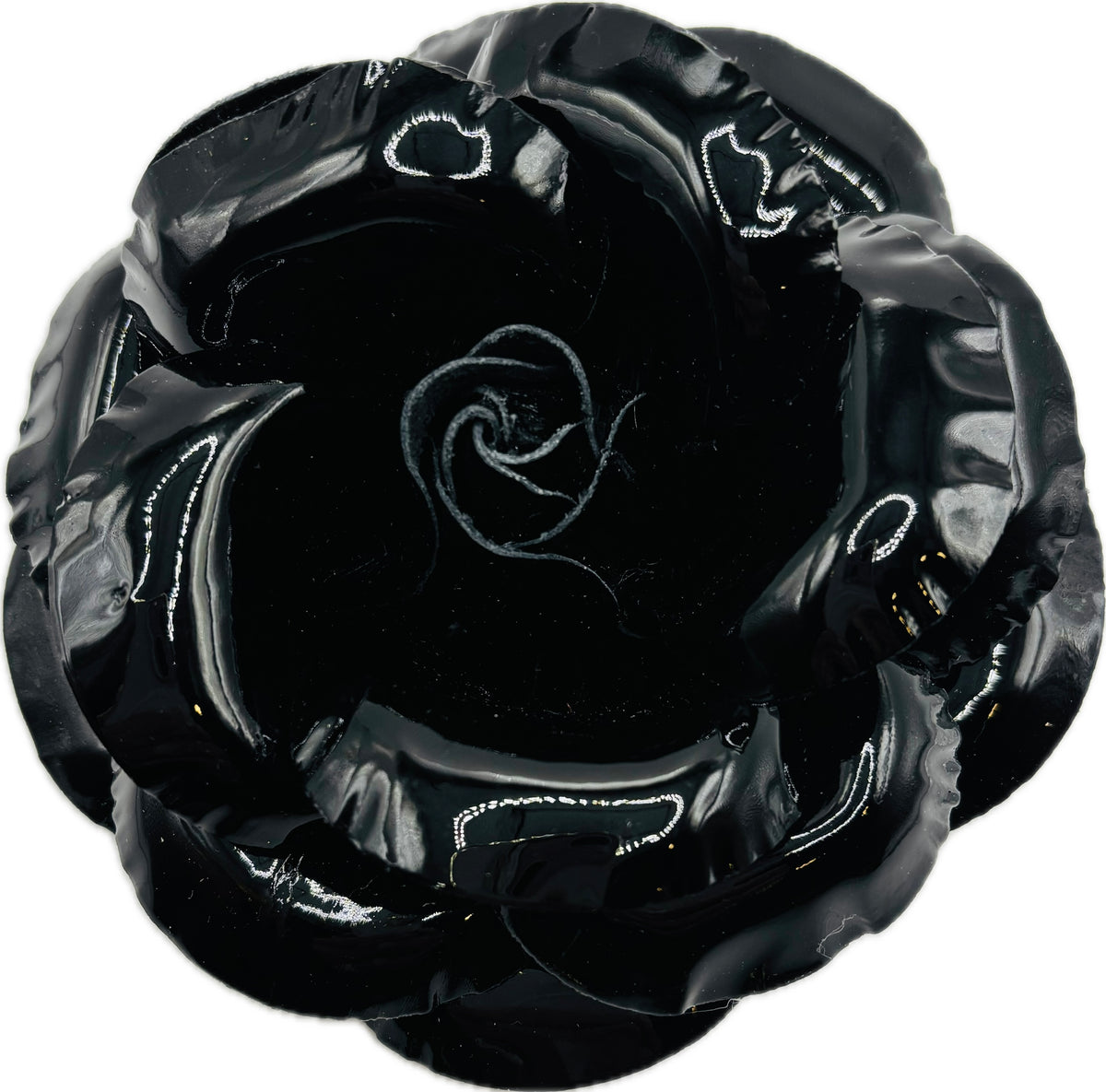 Kirsten Black Patent Italian Leather Rose Pin & Clip, 5" – Handmade