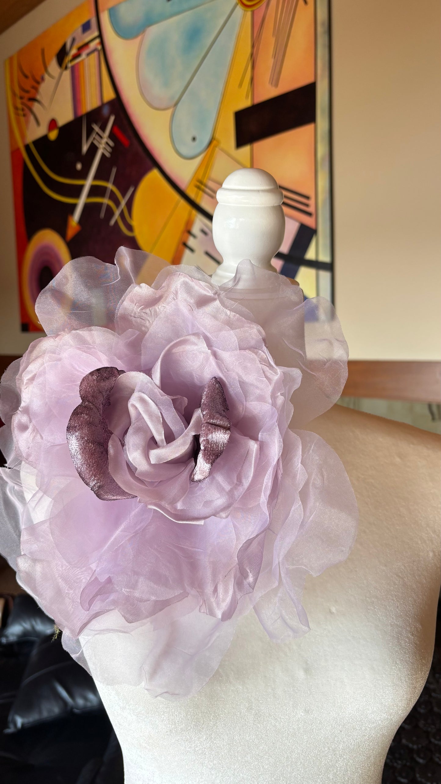 Ariana Rose Pink Silk & Velvet Organza Rose Pin & Clip, 10"