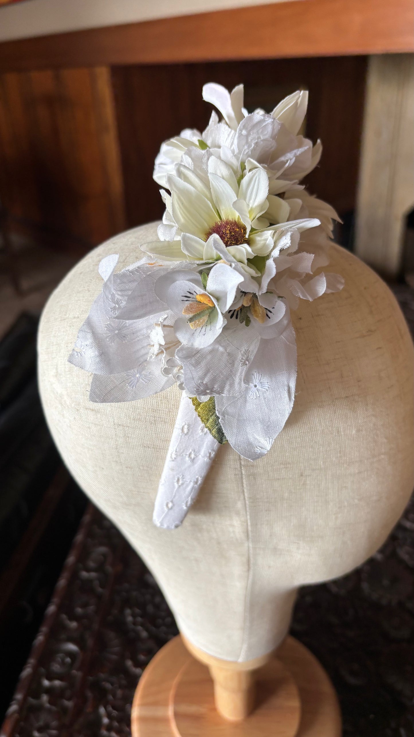 Karin's Garden "Daisies Don't Tell” 1” Comfort Fit Non Slip Headband. Handmade in the USA.