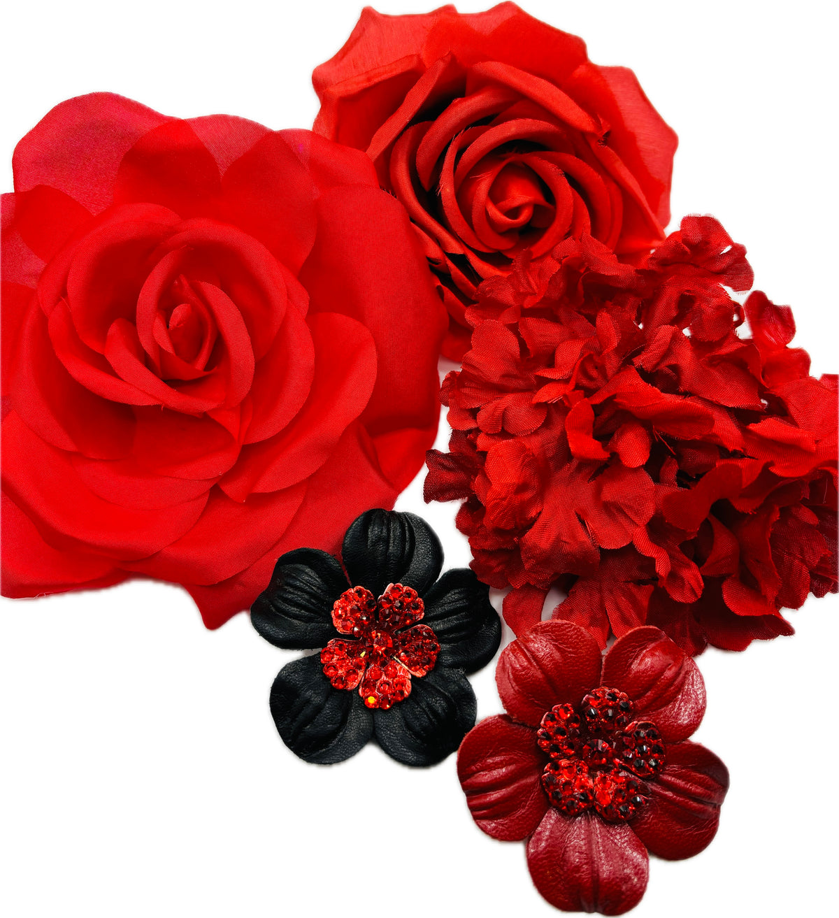 Ferrari Red Silk Derby Rose Pin & Clip, 5"