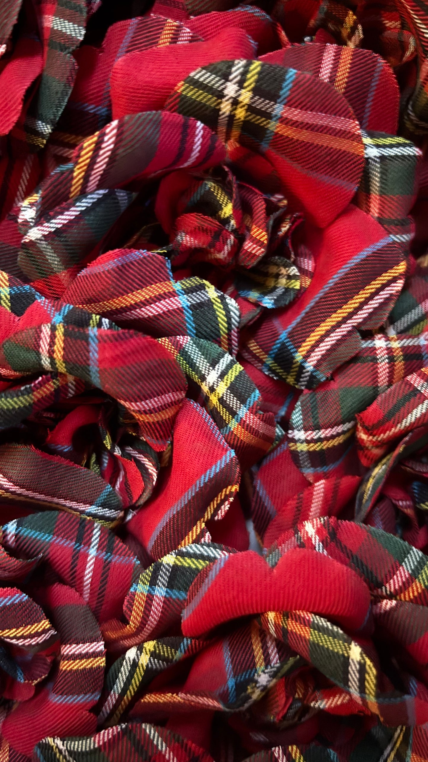 Karin’s Garden 3” Red Joy Plaid Rose Pin & Clip. Made in the USA with Love