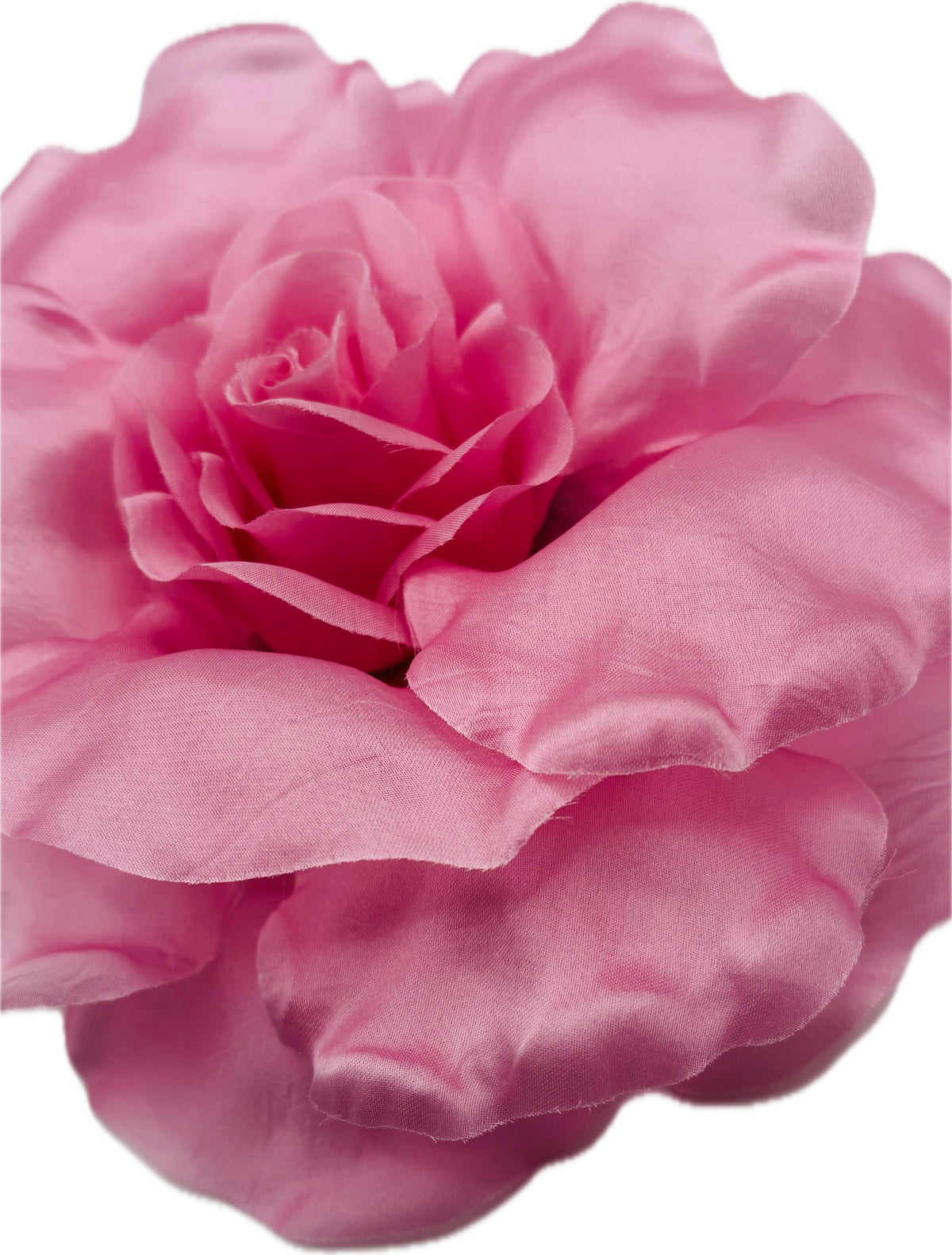 Jolie Pink Silk Cabbage Rose Pin & Clip, 8"
