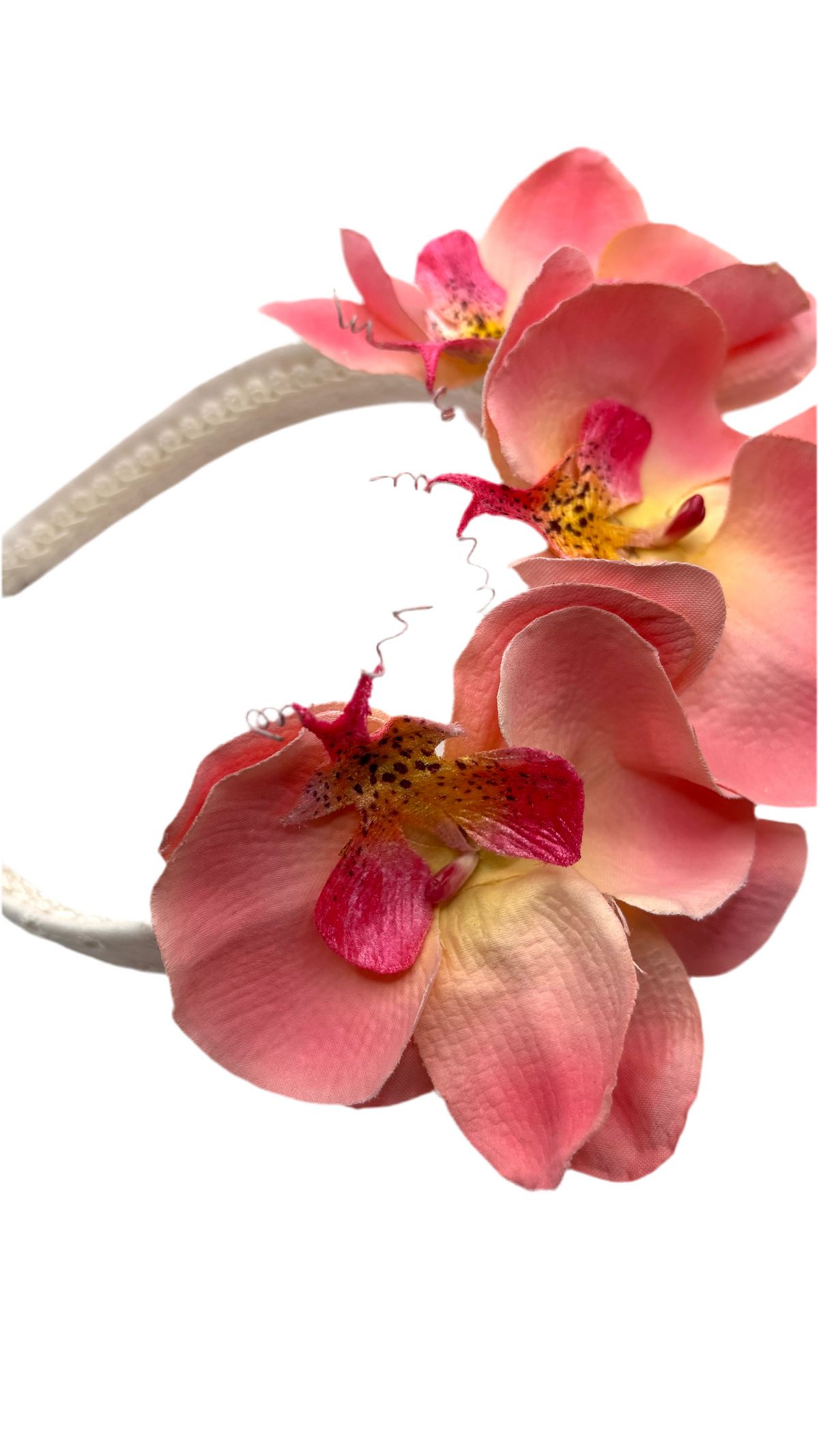 Stella Pink Orchids Headband, 1" Comfort Fit – Handmade