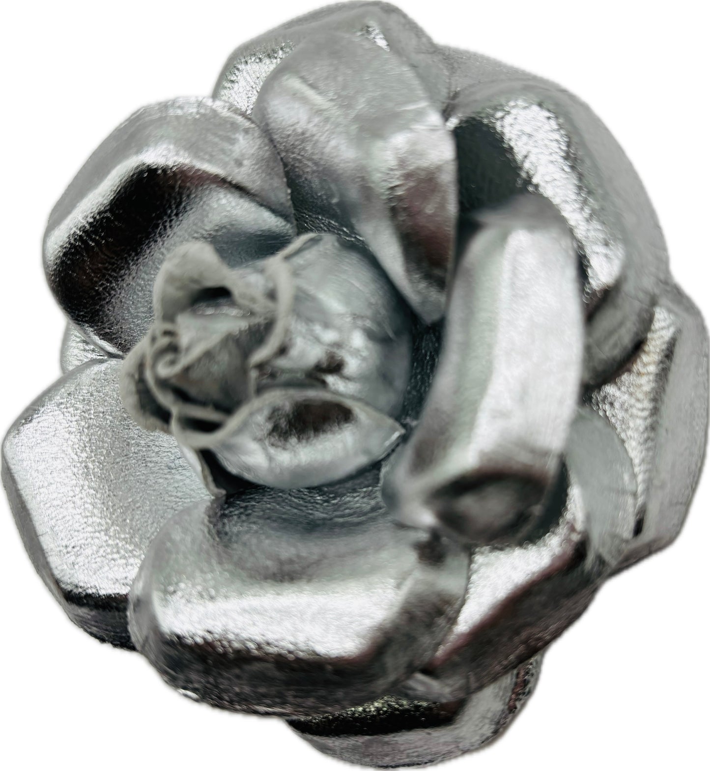 Collette Silver Metallic Leather Pin & Clip, 3"