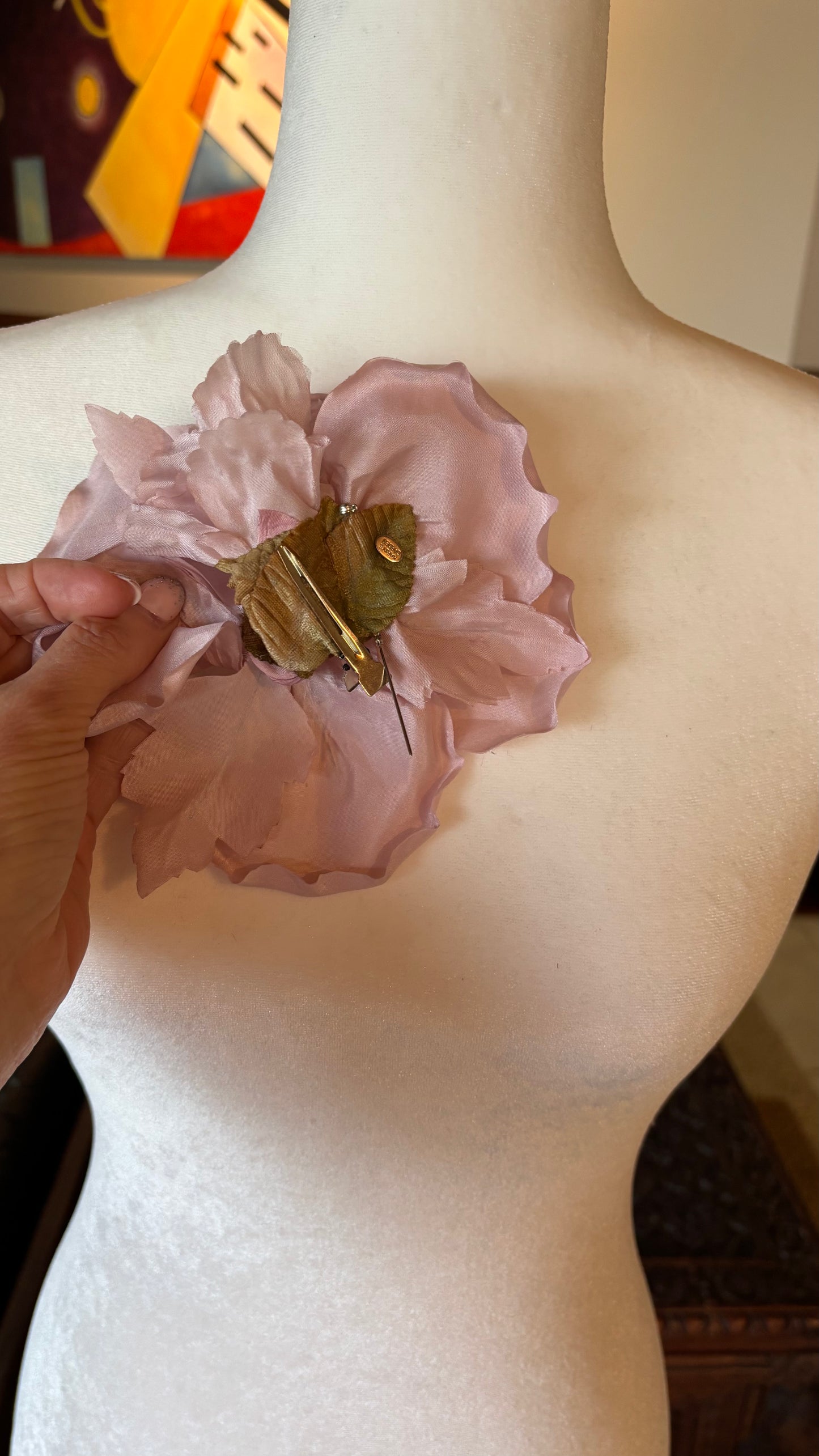 Karin's Garden 4" "Estelle" Ivory Silk Blend Romantic Poppy Brooch Pin & Clip.