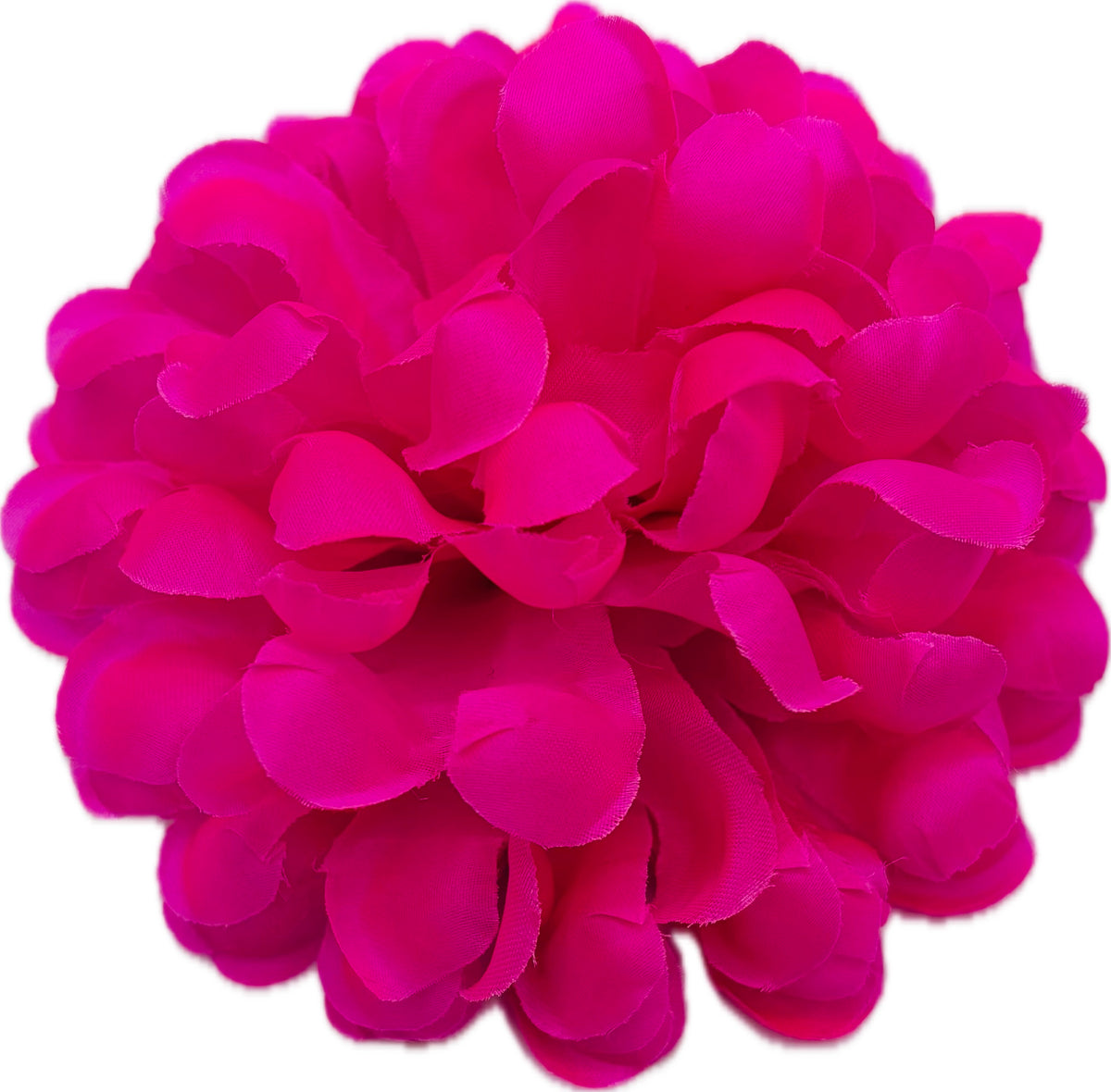 Astrid Hot Pink Silk Charmeuse Mum Brooch & Clip, 4"