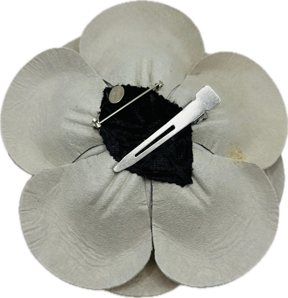 Bunny Gold Leather Rose Pin & Clip, 4" – Handmade
