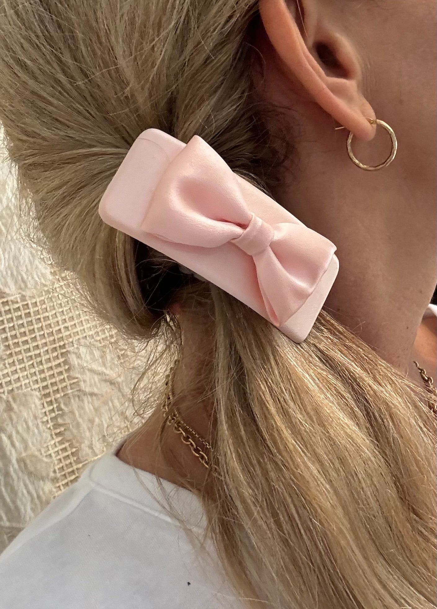 Karin's Garden 4" Green Silk Bella French Barrette with Bow. Handmade in the USA