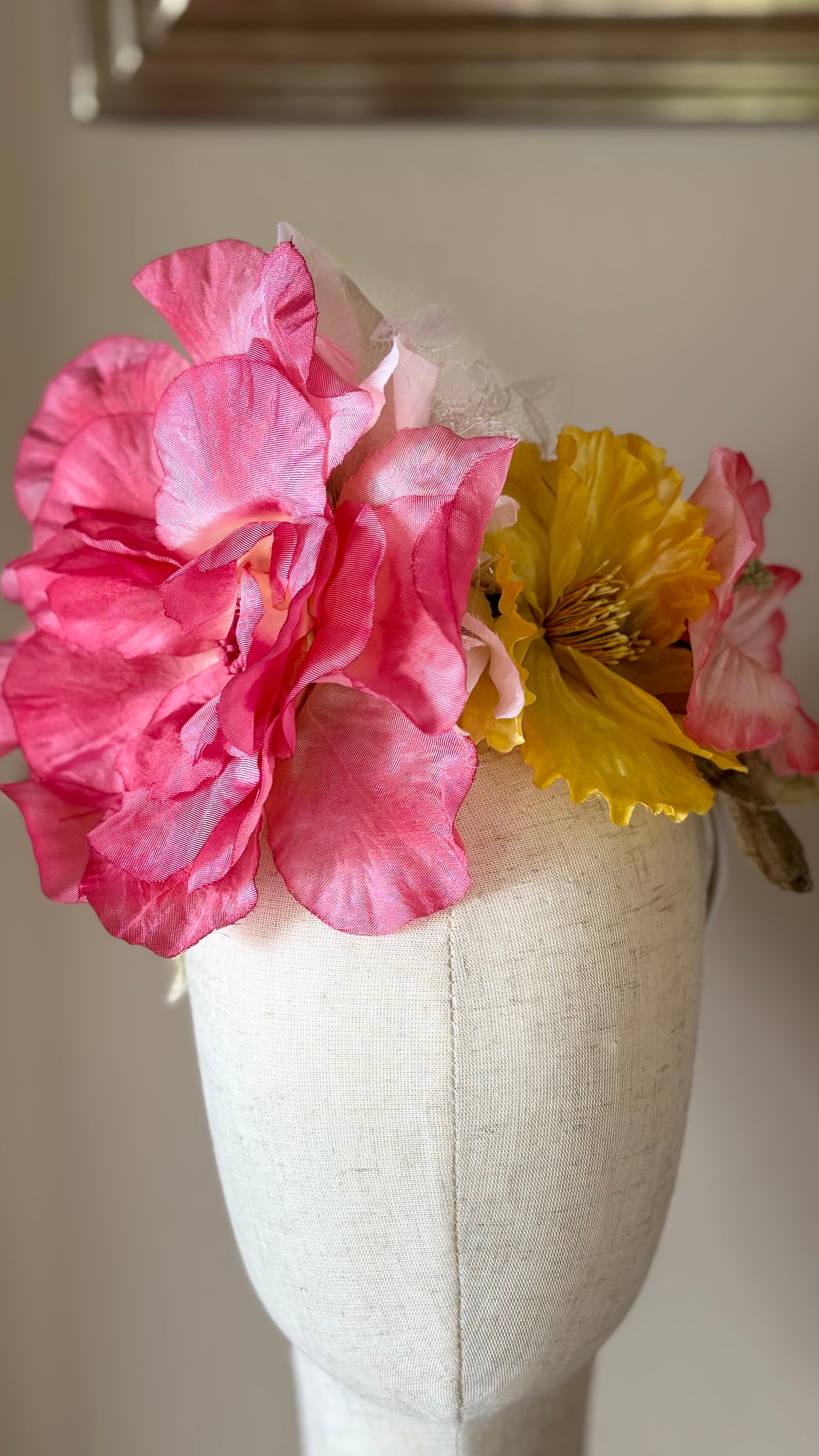 The Atelier Flora Crown Collection - A one-of-a-kind composition of rare vintage European florals and modern elements, arranged entirely by hand.