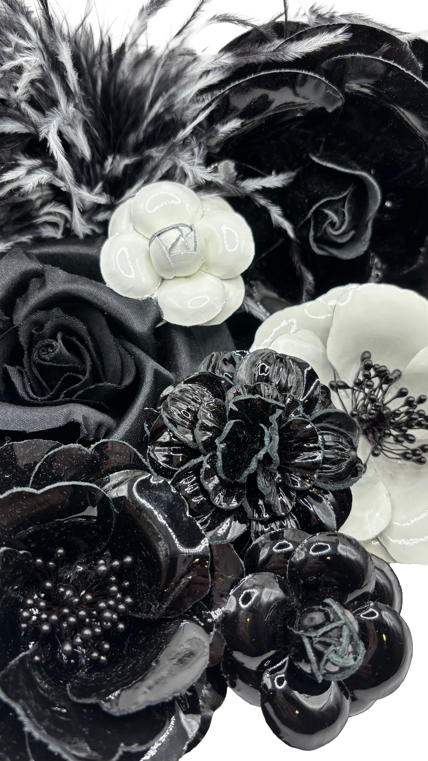Karin’s Garden “Cecconis” 3” Patent Leather White Rose. Made in the USA with Love